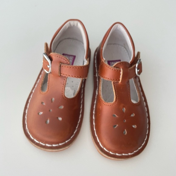 L’Amour Genuine Leather Mary Jane T-Strap Toddler Sz 7.5 - Cognac - Picture 2 of 4